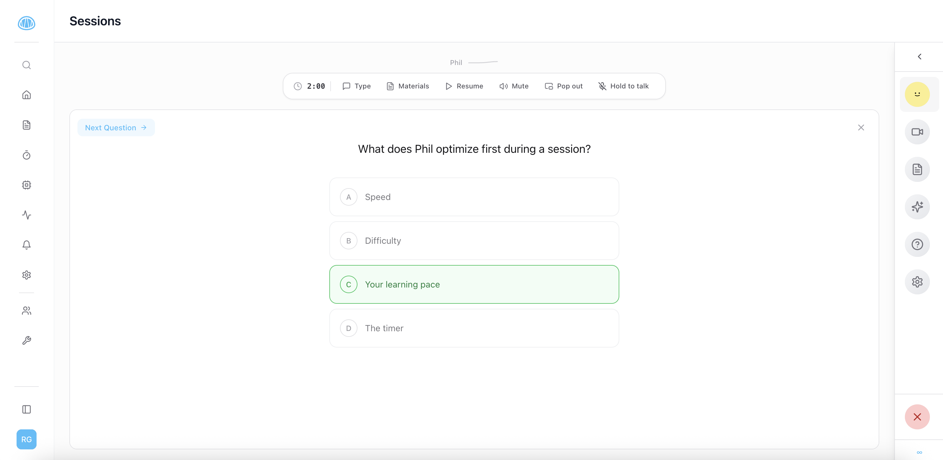 AquaEdge session with Phil AI tutor